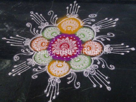 Lord Ganesha sablon Rangoli Design