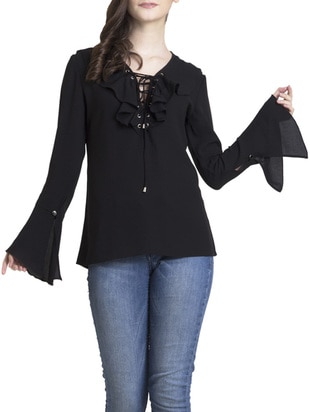 Klassisk sort polyester top