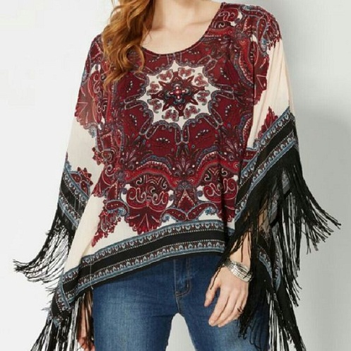 Poncho polyester top