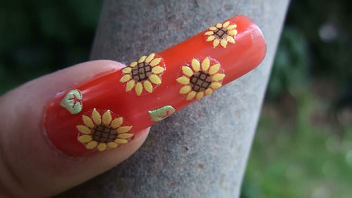 Solsikke klistermærke Nail Art