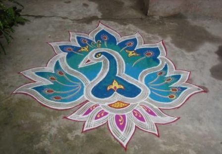 Påfugl Rangoli