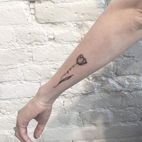 Simple Design Tulip Tattoo