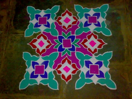 Farverigt Rangoli -design