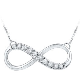 Hvidguld Diamond Infinity halskæde