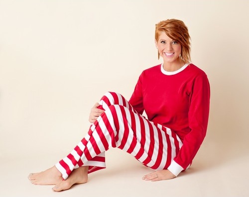 Unisex rød-hvid pyjamas