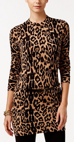 Macy Leopard-print tunika sweater