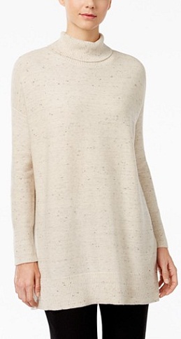 Eileen Fisher Organic Cotton-Blend Turtleneck sweater i økologisk bomuld
