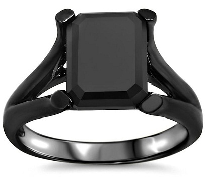 Fuld Black Diamond Solitaire Ring