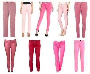 Lyserøde jeans og typer
