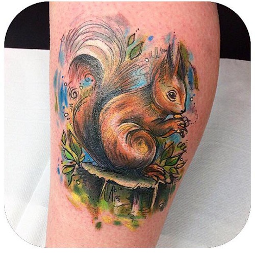 Illustrerende egern -tatovering