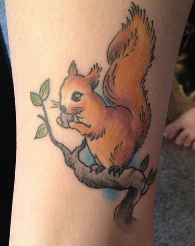 Tegneserie stil egern tatovering