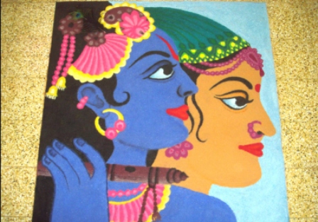 A legújabb Radha Krishna Rangoli Design