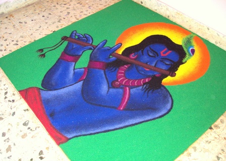 Professzionális Krishna Rangoli Design