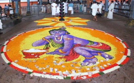 Spektakulært Bala Krishna Rangoli -design