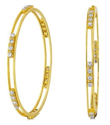 Barázdált arany karkötők pasziánsz gyémántokkal