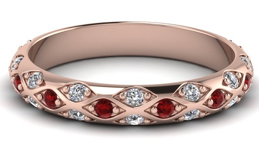 Rubin -rózsa arany - Solitaire Bangle