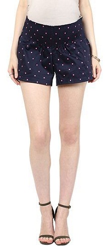 Mama Couture - Marineblå med Pink Dots Shorts