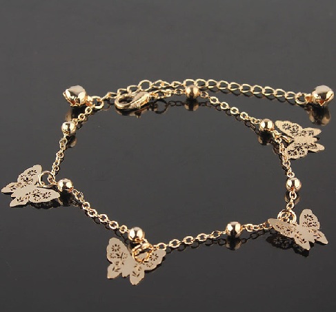 Golden Designer Butterfly Anklet: