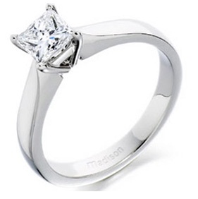 Princess Cut High Stud ezüst gyűrű