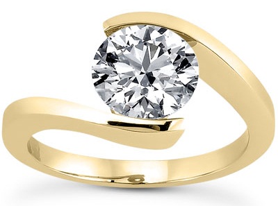 Single Diamond forlovelsesring i guld