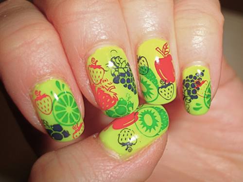 Fruity Green Nail Art