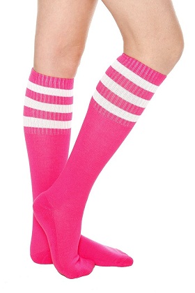 Forró rózsaszín térdnadrágos zokni