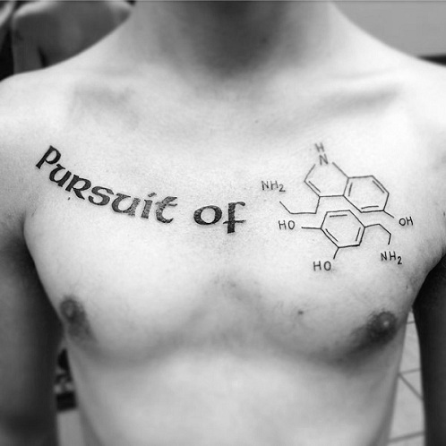 Dopamin kémiai szerkezetű tetoválás tervezés