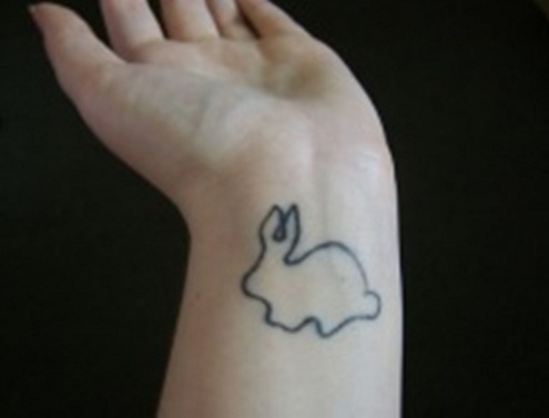 Enkelt kanin tatoveringsdesign