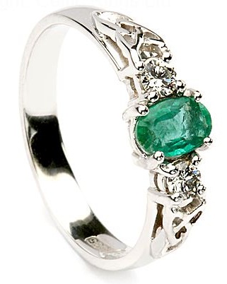 Smaragd keltisk forlovelsesring