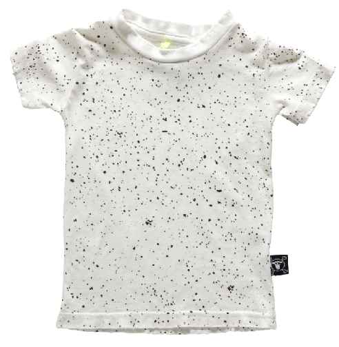 T-shirt med sprinklet tryk