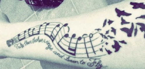 Musiknoter Beatles Tattoo Design