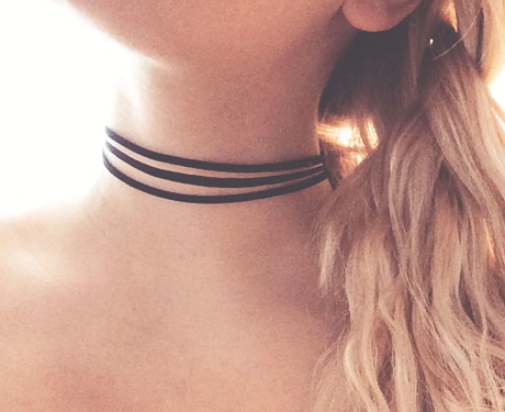 Triple Black Choker halskæde