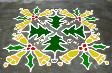 Enkelt jul Rangoli -design