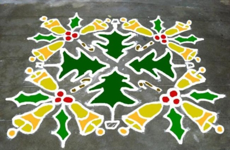 Egyszerű karácsonyi Rangoli Design