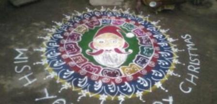 Karácsonyi kívánságok Rangoli Kolam