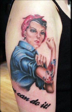 Nők Power Pin Up Tattoo