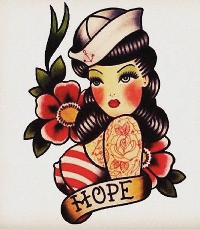Sailor Look Pin Up Girl Tattoo