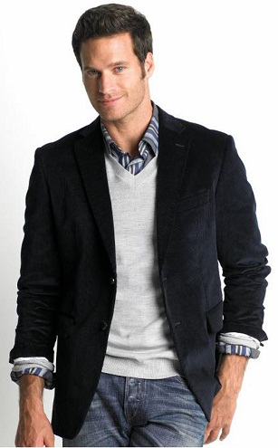 Herre Corduroy blazer i sort