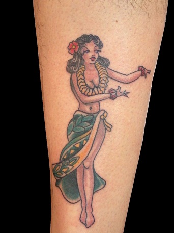 Hula Girl Sailor Tetoválások