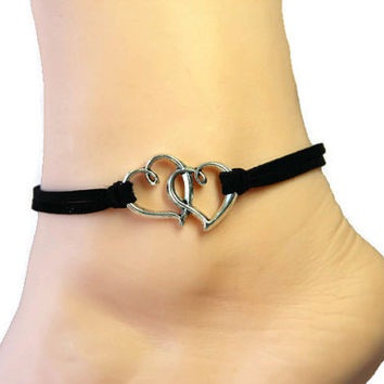 Double Heart Anklet Design