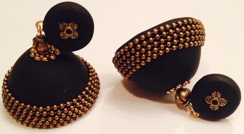 Fekete Jhumka fülbevaló