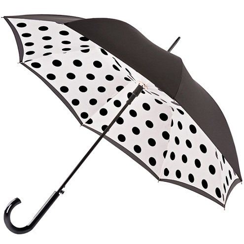 Polka Dots trykt sort paraply