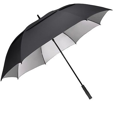 Sølvbelagt indvendig baldakin sort paraply