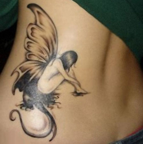 Szürke árnyékos mese tetoválás design