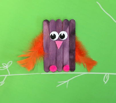 Ice Cream Stick Bagoly Craft