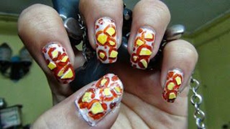 Enkel ægskal Leopard Design Nail Art