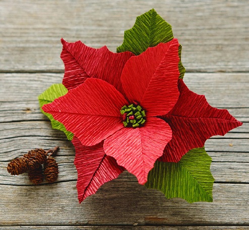 Crepe Paper Poinsettia Crafts