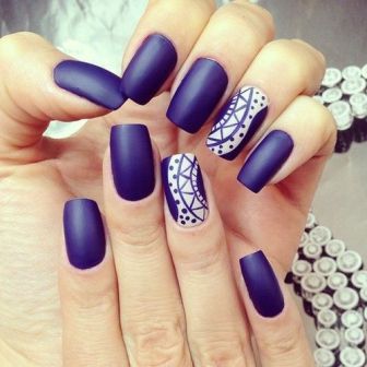 Abstract Purple Nail Art