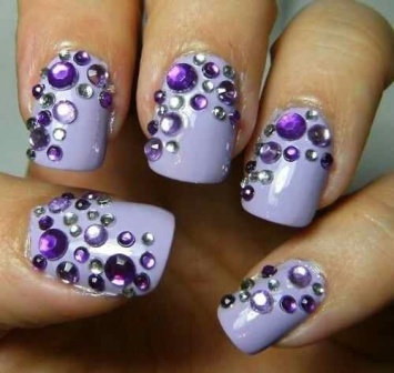 Bling Purple Nails