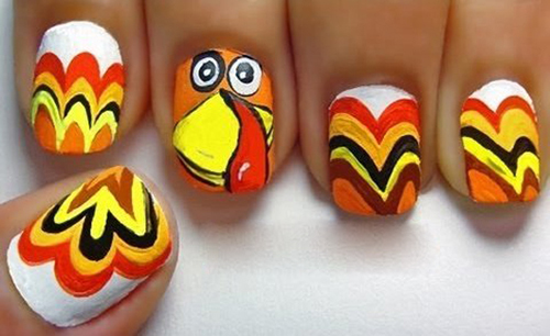 Kalkun Fjer Nail Art